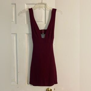 Lulus burgundy mini bodycon dress size xs